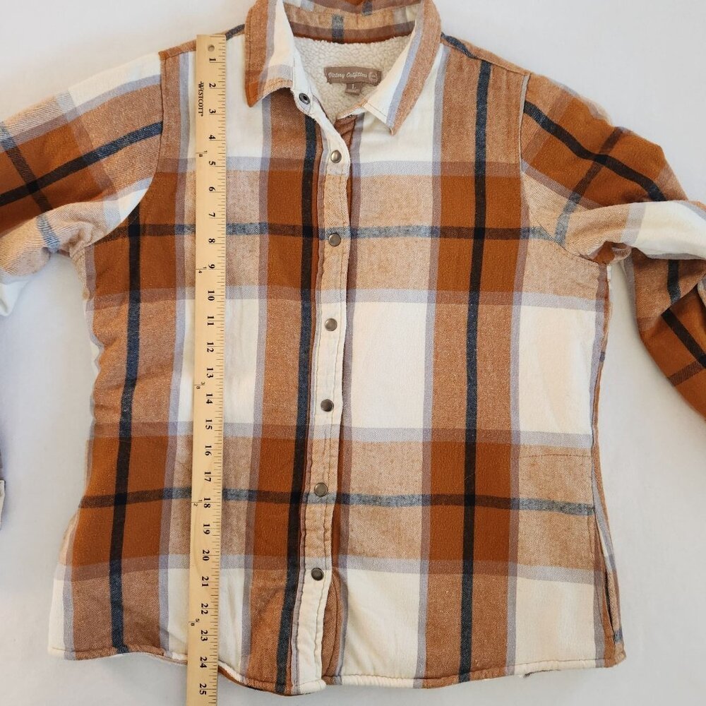 Victory Outfitters Plaid Snap Front Sherpa Lined Flannel Shirt Jacket Cozy - Picture 11 of 11